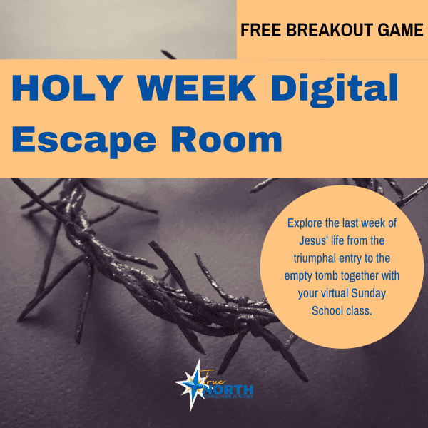 Holy Week Digital Escape Room Welcome to this Holy Week themed digital escape room! Explore the last week of Jesus' life from the triumphal entry to the empty tomb together with your virtual Sunday School class.